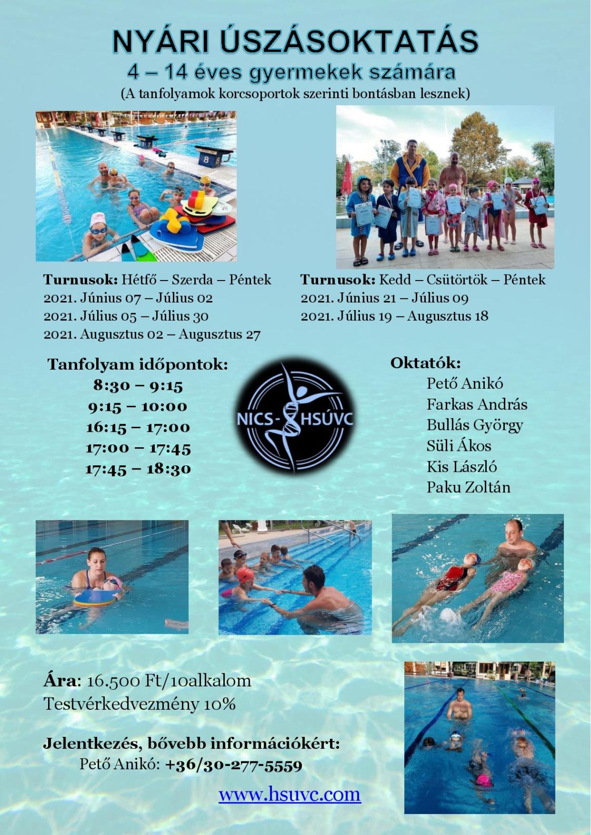 Nyári úszásoktatás – információk